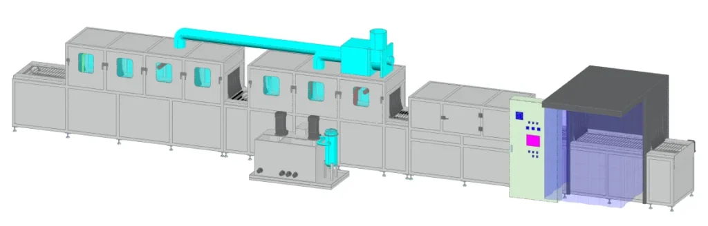 コンベアタイプ自動浸透探傷装置