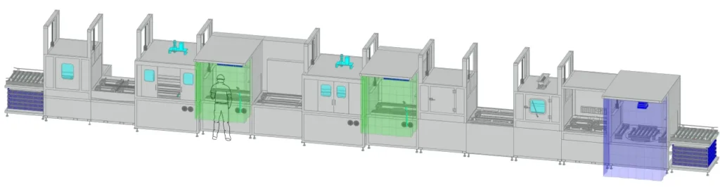 バスケット搬送タイプ自動浸透探傷装置