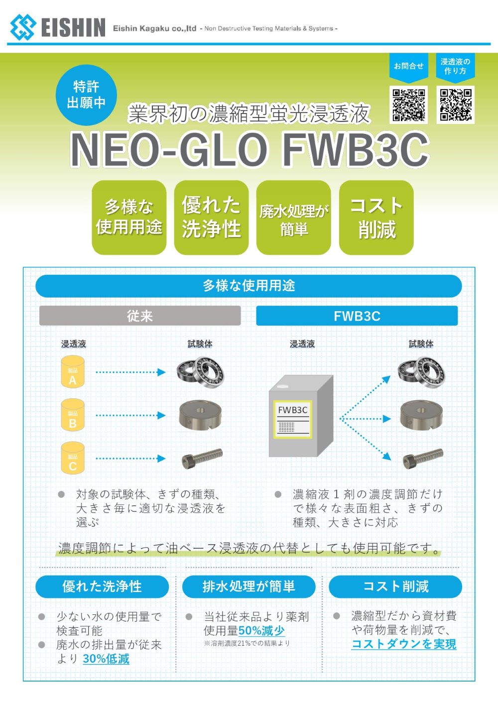 濃縮型蛍光浸透液
FWB3C